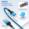thumbnail image 3 of Compatible for iPhone Charger, 2Pack 6FT Light-ning Charging Cable with 18W Fast Charging Block USB Charging Brick Phone Charger, Wall Charger Block Adapter Compatible for iPhone14/13/12/11, Blue, 3 of 9