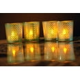 thumbnail image 5 of Blue Lattice Tealight Votive Glass Candle Holder Set of 4 Wedding Parties Home Décor Table Decor Gift by MystiqueDecors, 5 of 6