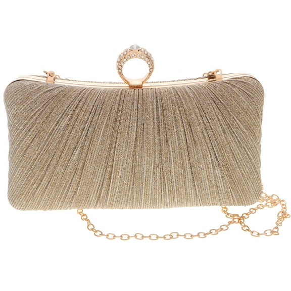 TEHAUX Evening Purse for Women, Formal Handbag with Fashionable Zinc Alloy Crossbody Strap, Elegant Party Bag