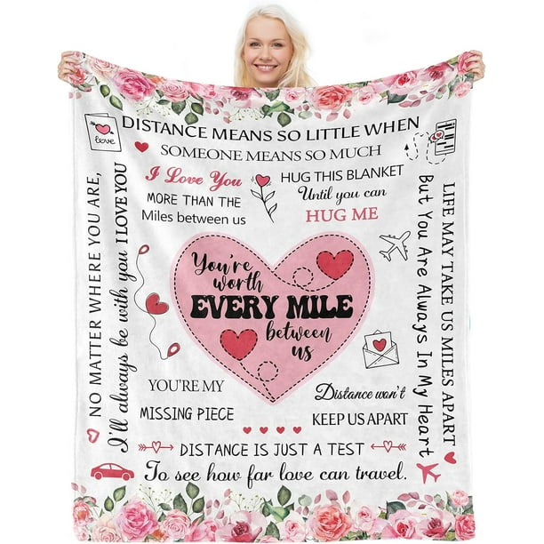 LHSHID Long Distance Relationship Gifts Girlfriend Gifts from Boyfriend Mothers Day Birthday Gift for Girlfriend for Her Women Wife Girlfriend Blanket Present