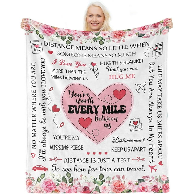 LHSHID Long Distance Relationship Gifts Girlfriend Gifts from Boyfriend Mothers Day Birthday Gift for Girlfriend for Her Women Wife Girlfriend Blanket Present