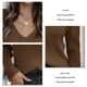 thumbnail image 5 of Suéter Otoño Invierno V cuello puro color puff manga larga moda Slim casual mujeres suéter para interior al aire libre, 5 of 6