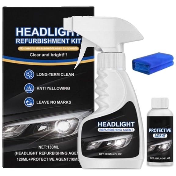 CLIQKWEN Q4 Headlight Cleaner & Restorer Kit – Automotive Restoration with Clear Coat, for Foggy/Yellowed Lenses