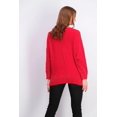 thumbnail image 3 of STYLE & COMPANY Womens Red Textured Heather Long Sleeve Crew Neck Blouse M, 3 of 3