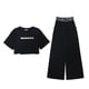 thumbnail image 5 of Guardurnaity Banquete Niñas Camiseta de algodón de manga corta Conjunto de pantalones Viajar Senderismo Niños Estilo casual Tops Pantalones Kit Type2 NO2, 5 of 6