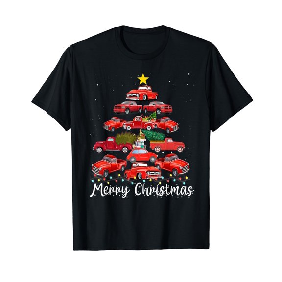 Vintage Wagon Christmas T-Shirt - Tree on Car Xmas Vacation T-Shirt