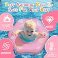 thumbnail image 4 of Qoosea Baby Pool Float with Safe Seat for 6-48 Months Toddler, with Two Repair Patches Upgraded Thickened Anti-Leakage Belt Baby Swimming Pool Floats (Pink), 4 of 6