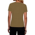 thumbnail image 7 of ZHYou Womens Short Sleeve Tops with Lace U Neck Loose Fit Lightweight Basic T Shirts for Women,Khaki,Size M, 7 of 7
