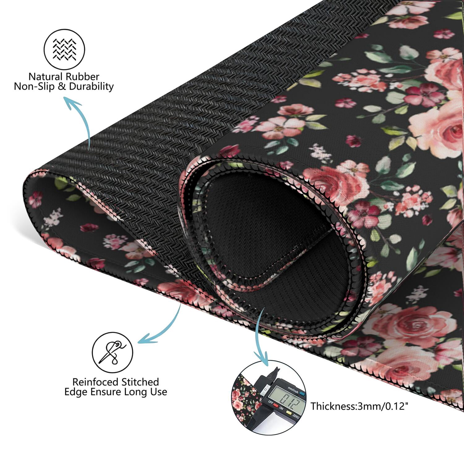Floral Design Rubber Game Cover 31.5x31.5 Inches for Tables Its Primary Use is as a Mahjong Mat with Multi-Game Functionality