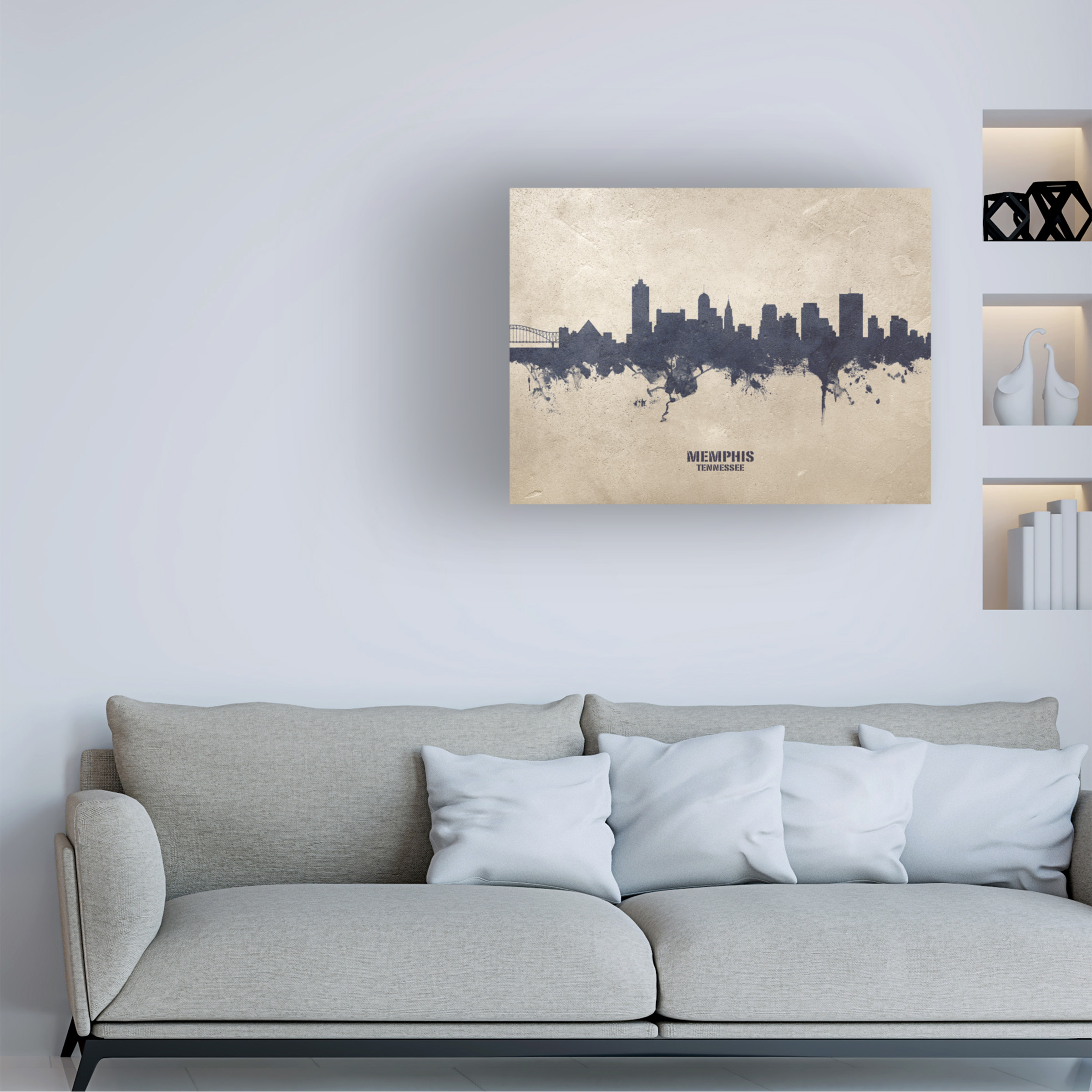 Michael Tompsett 'Memphis Tennessee Skyline Concrete' Canvas Art