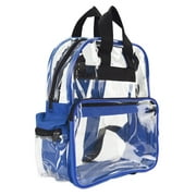 Clear Backpack Camping Hiking Daypacks, NFL Sports Events Approved Backpack, Music Events Backpack, Custom Clear CBP Backpack Transparent Backpacks (Clear - 15") Royal/Clear or Blue/Clear