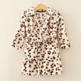 thumbnail image 2 of TOWED22 Boys Girls Robe Kids Flannel Hooded Bathrobe Sleepwear Pajamas Toddler Soft Plush Robes for Girls(Coffee,3-4 Y), 2 of 4