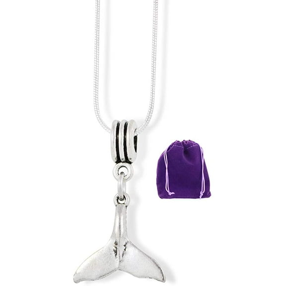 Whale Tail Charm Snake Chain Necklace
