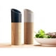 thumbnail image 1 of Juego de molinillos de sal y pimienta de madera rellenables, molinillo de especias de grosor personalizado para cocina, molinillos de madera maciza de diseño elegante para condimentar, blanco y negro, 1 of 6