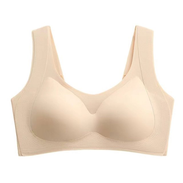 Kyusrd Full Coverage Bras For Women Fixed Cup Seamless Lifting Gathering Sagging Without Steel Ring Nursing Bra Color Block Oversized Soft Breathable Comfortable Beautiful Back Sports Bra