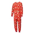 thumbnail image 4 of Matching Christmas Pajamas for Family Winter Long Sleeve Cartoon Print Hooded Romper Zip Up Jumpsuits, 4 of 10