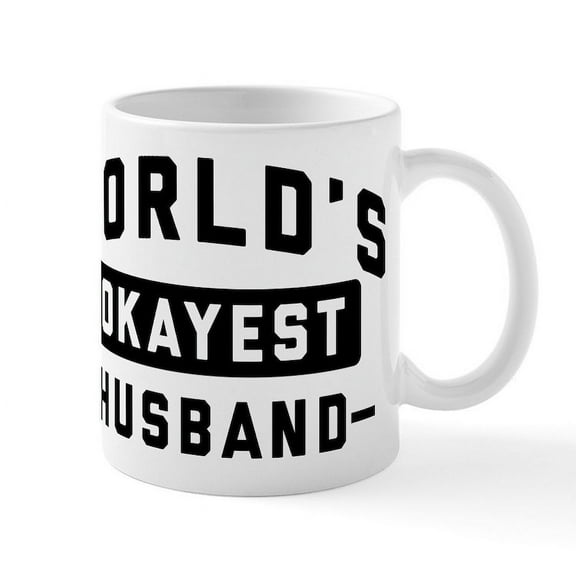 CafePress - World's Okayest Husband - 11 oz Ceramic Mug - Novelty Coffee Tea Cup