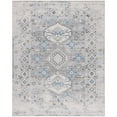 thumbnail image 3 of SAFAVIEH Odyssey Edna Damask Polyester Area Rug, Grey/Light Blue, 6'7" x 6'7" Square, 3 of 3