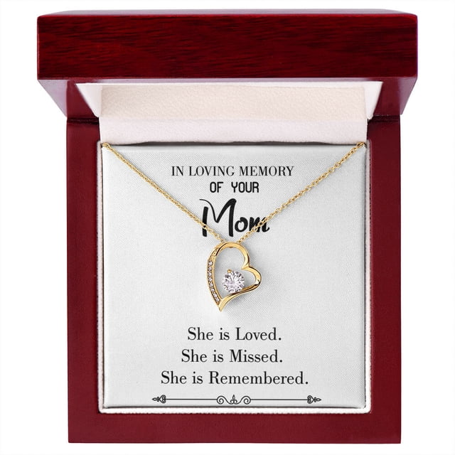To Mom Remembrance Message You are Loved White Forever Necklace w Message Card