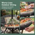thumbnail image 3 of Round Outdoor Tablecloth with Umbrella Hole and Zipper, Black Christmas Tree Fitted Table Cover with Elastic Edge for 45-54 Inch, Watercolor Xmas Snowflake Waterproof Patio Tablecoths for Picnic, 3 of 9