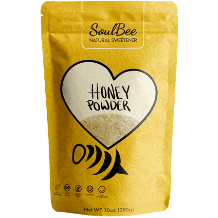 SoulBee GRANULATED HONEY POWDER - Dehydrated honey crystals as Natural Sweetener for drinks and meals low Calories, Non GMO, Gluten Free - Superfood (crystalized honey granules)