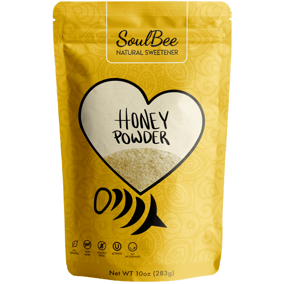 SoulBee GRANULATED HONEY POWDER - Dehydrated honey crystals as Natural Sweetener for drinks and meals low Calories, Non GMO, Gluten Free - Superfood (crystalized honey granules)