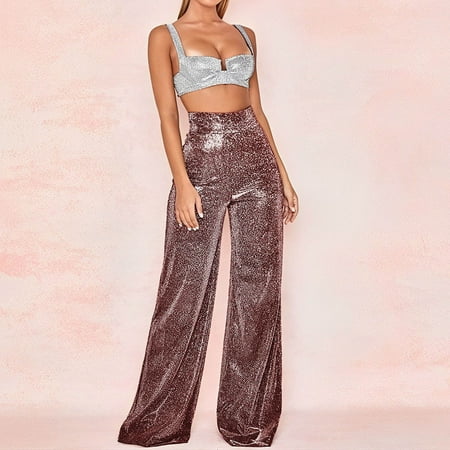 Gold sequin flare pants new arrivals