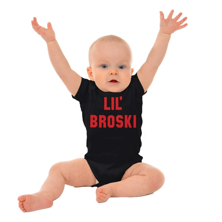 Lil Broski Funny Younger Brother Bodysuit Jumper Boys Infant Baby  