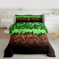 thumbnail image 2 of Castle Fairy Female Men Women Pixelated Blocks Miners Full Size Comforter Sets 3-Piece,Video Game Gamepads Bedding Comforter Set,Geometric Plaid Patchwork Lightweight Bedding Sets, 2 of 8