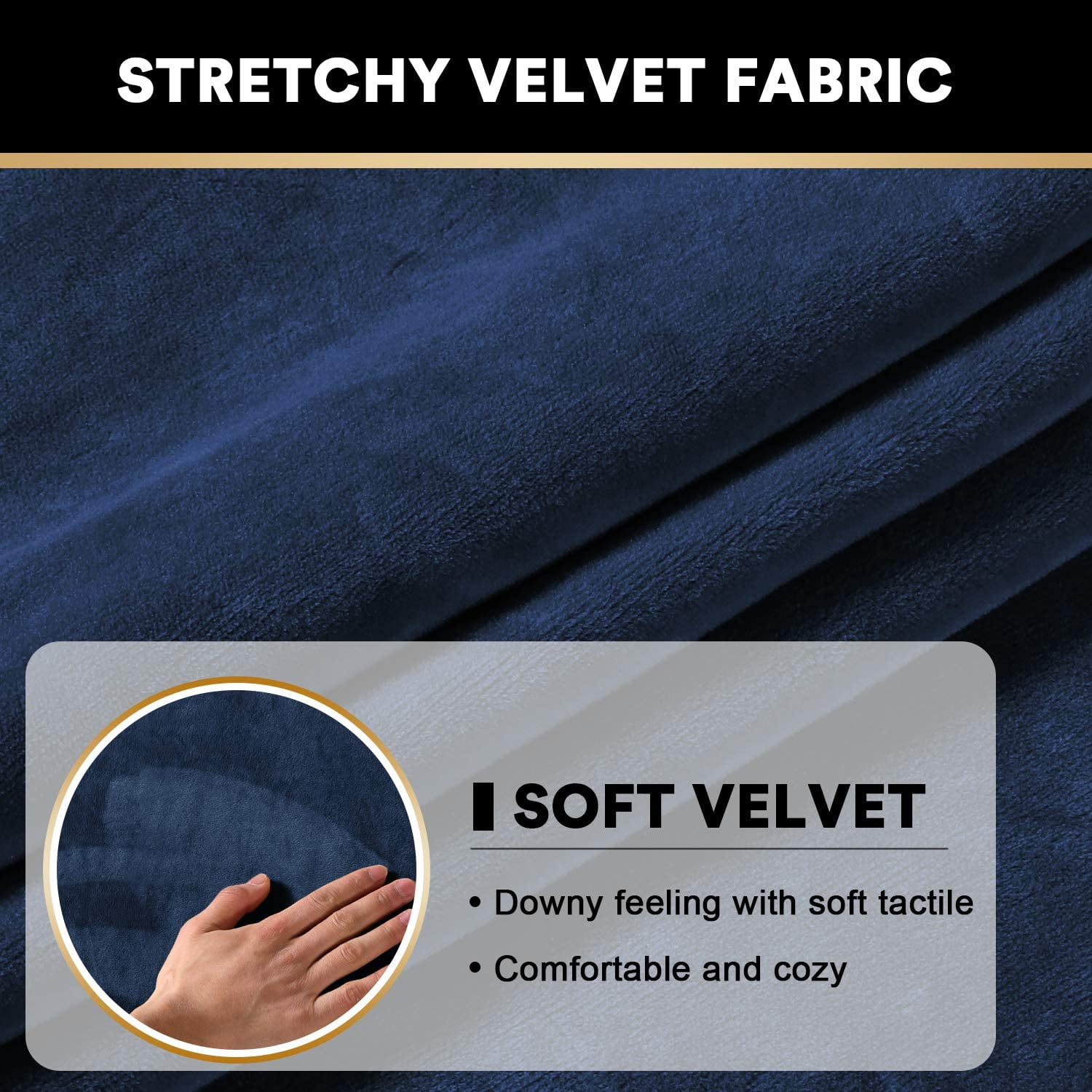 Velvet Stretch Couch Cushion Cover Plush Cushion Slipcover for Chair Sofa Cushion Furniture Protector Seat Cushion Sofa Cover Set of 3