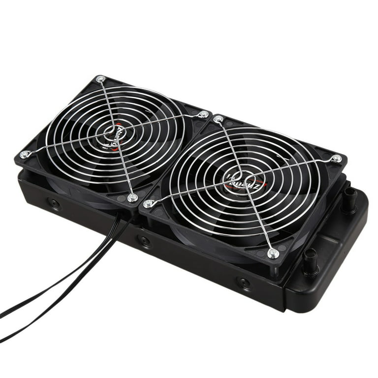 2X Aluminum 240mm 10 Pipe Water Cooling Cooled Row Heat Exchanger Radiator  with Fan for CPU PC Water Cooling System 