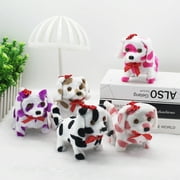 wirlsweal Kids Plush Toy Forward Backward Glowing Eyes Barking Wagging Head Tail Spots Adorable Simulation Electric Dog Toy Birthday Gift