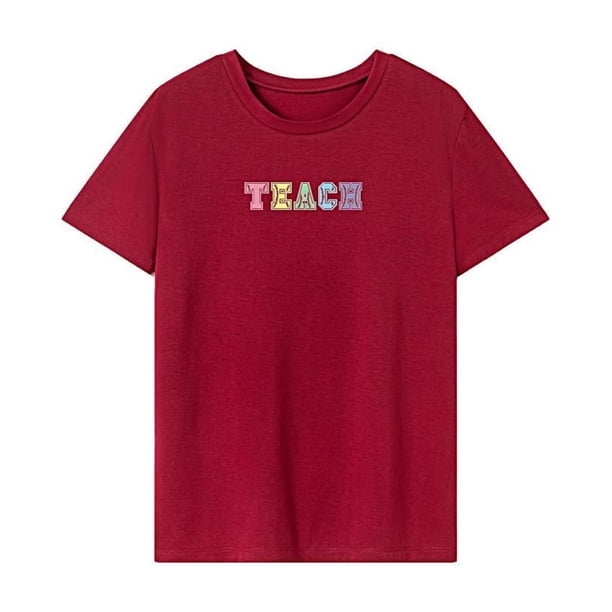 Camiseta para mujer Verano Tops Ropa Cuello Redondo Camiseta para Acampar Viajar Playa S
