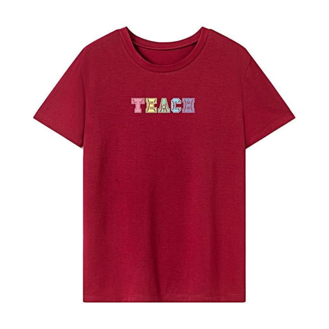 Camiseta para mujer de verano Tops recuerdo casual básica camiseta cuello redondo para trabajo en la playa XL
