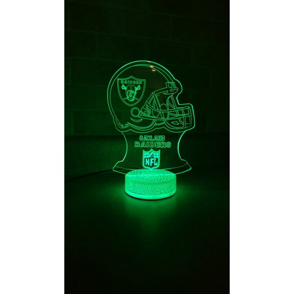 Oakland Football Team 3D Night Light Color Changing Illusion Lamp for Children Kids NFL Sport Fan Gift Christmas Birthday Best Gifts