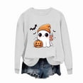thumbnail image 2 of nerohusy Halloween Sweatshirt for Women Cute Spooky Season Sweatshirts Graphic Pumpkin Ghost Bats Sweater Plus Size Outfit 2025 White,S, 2 of 5