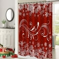 thumbnail image 2 of Christmas Shower Curtain, Xmas Snowflake Shower Curtain Red and White Shower Curtain with Hooks for Christmas New Year Bathroom Decor, 72x72 Inch, 2 of 6
