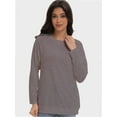 thumbnail image 2 of Women's Long Sleeve Knitted Crew Neck T-shirt, 2 of 6
