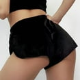 thumbnail image 5 of biudgviw Womens Velvet Shorts Stretch Elastic Waisted Plus Size Shorts Compression Party Club Lounge Hot Bottoms, 5 of 6