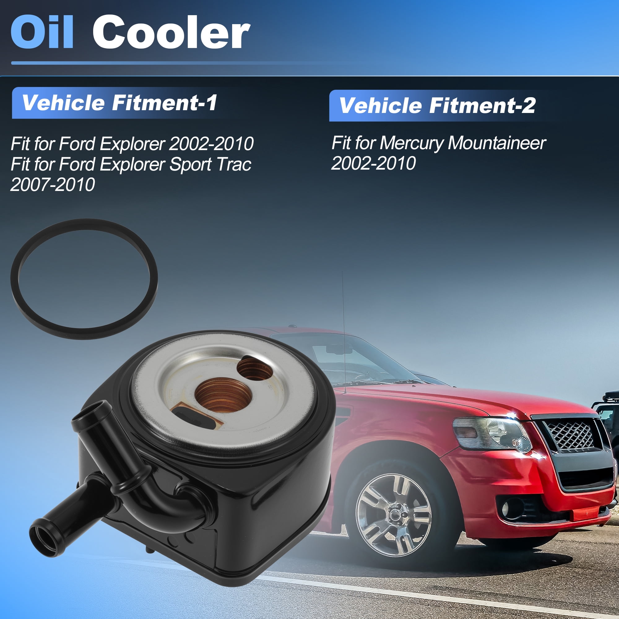 Unique Bargains 1L2Z6A642FA Engine Oil Cooler for Ford Explorer 2002-2010 Models