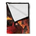 thumbnail image 2 of Cars Soft Flannel Fleece Throw Blanket, Red Sports Car Burnout Tires in Flames Blazing Engine Hot Smoke Automobile, Cozy Plush for Indoor and Outdoor Use, 60" x 80", Orange Black Red, by Ambesonne, 2 of 5