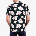 thumbnail image 3 of Balery Lilies Flowers Printed Men’s Short Sleeve Polo Shirt, Midweight Men's Shirt,Golf Polo shirts -Large, 3 of 8