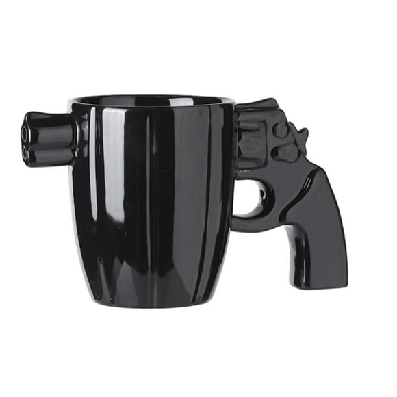 Fiudx Taza Revolver, Taza de Café de Cerámica Única, Gran Capacidad, Asa con Forma Moderna, Material de Porcelana Premium, Regalo Ideal para Hombres, Versátil para Té y Café, Fácil de Limpiar, Capaci
