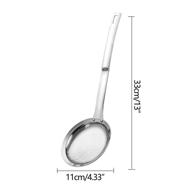 RKSTN Colander Spoon Stainless Steel Oil Colander Spoon Multi-Functional Filter Spoon Stainless Steel Fine Mesh Oil Skimmer Strainer Net Kitchen Gadgets