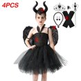 thumbnail image 3 of Disfraz de maléfica de Disney para niñas, vestido de Halloween, elegante bautizo, Glam Gownprom, Cosplay para niños, ropa de bruja de Reina demonio, 3 of 5