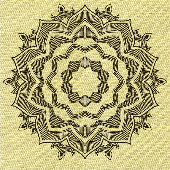 Ahgly Company Machine Washable Indoor Square Transitional Mustard Yellow Area Rugs, 7' Square
