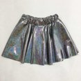thumbnail image 6 of Kilaqueen Girls Shimmer Pleated Skirt with Elastic Waist, Metallic A Line Mini Skater Skirt for Parties, Dance, Performances and Holiday Outfits, 6 of 7