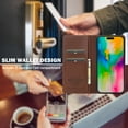 thumbnail image 2 of Wallet Case for iPhone 16, Classic Shockproof PU Leather Magnetic Flip Cover with Card Holder Stand Feature and Full Body Protection Phone Case Cover for iPhone 16, Brown, 2 of 6