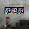 thumbnail image 4 of Epic Art '3 Bulldogs' by Dean Russo, Acrylic Glass Wall Art, 48"x16", 4 of 8