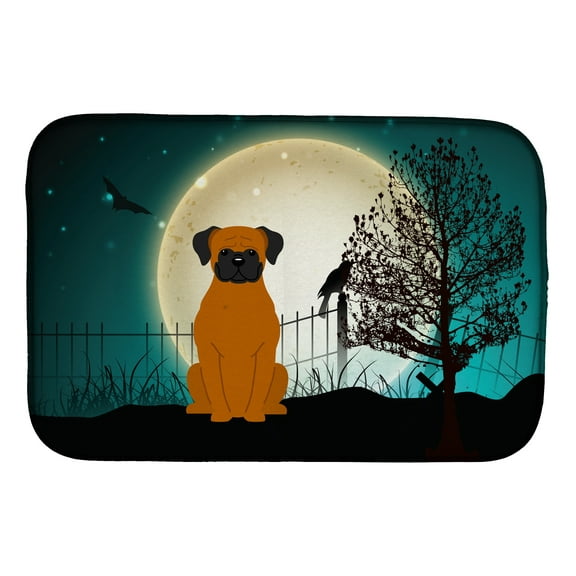 Halloween Scary Fawn Boxer Dish Drying Mat